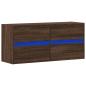 Preview: TV-Wandschrank LED-Beleuchtung Braun Eichen-Optik 100x31x45 cm