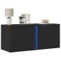 Preview: ARDEBO.de - TV-Wandschrank mit LED-Beleuchtung Schwarz 80x31x35 cm