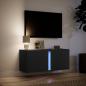 Preview: TV-Wandschrank mit LED-Beleuchtung Schwarz 80x31x35 cm