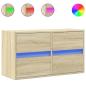 Preview: TV-Wandschrank mit LED-Beleuchtung Sonoma-Eiche 80x31x45 cm