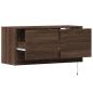 Preview: TV-Wandschrank mit LED-Leuchten Braun Eichen-Optik 80x31x38 cm