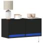 Preview: ARDEBO.de - TV-Wandschrank mit LED-Beleuchtung Schwarz 80x31x38 cm