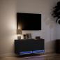 Preview: TV-Wandschrank mit LED-Beleuchtung Schwarz 80x31x38 cm