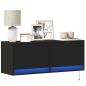 Preview: ARDEBO.de - TV-Wandschrank mit LED-Beleuchtung Schwarz 100x31x35 cm