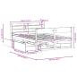 Preview: Massivholzbett ohne Matratze Wachsbraun 120x200 cm Kiefernholz