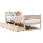 Preview: Massivholzbett ohne Matratze 75x190 cm Kiefernholz
