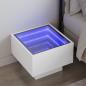 Preview: ARDEBO.de - Nachttisch mit Infinity-LED Weiß 40x40x30 cm