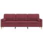 Preview: Sofa 3-Sitzer mit Zierkissen Weinrot 210 cm Stoff