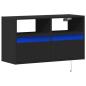 Preview: TV-Wandschrank mit LED-Beleuchtung Schwarz 80x31x45 cm