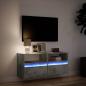 Preview: TV-Wandschrank mit LED-Beleuchtung Betongrau 100x31x45 cm
