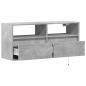 Preview: TV-Wandschrank mit LED-Beleuchtung Betongrau 100x31x45 cm