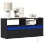 Preview: ARDEBO.de - TV-Wandschrank mit LED-Beleuchtung Schwarz 100x31x45 cm