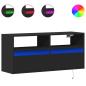 Preview: TV-Wandschrank mit LED-Beleuchtung Schwarz 100x31x45 cm