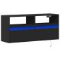 Preview: TV-Wandschrank mit LED-Beleuchtung Schwarz 100x31x45 cm
