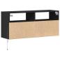 Preview: TV-Wandschrank mit LED-Beleuchtung Schwarz 100x31x45 cm