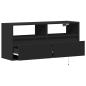 Preview: TV-Wandschrank mit LED-Beleuchtung Schwarz 100x31x45 cm