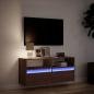 Preview: TV-Wandschrank LED-Beleuchtung Braun Eichen-Optik 100x31x45 cm