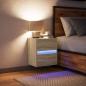 Preview: Wand-Nachttisch mit LED-Leuchten Sonoma-Eiche