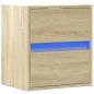 Preview: Wand-Nachttisch mit LED-Leuchten Sonoma-Eiche