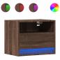 Preview: Wand-Nachttisch mit LED-Leuchten Braun Eichen-Optik