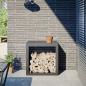 Preview: ARDEBO.de - Brennholzregal Anthrazit 60x40x60 cm Stahl