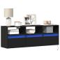 Preview: ARDEBO.de - TV-Wandschrank mit LED-Beleuchtung Schwarz 130x31x45 cm