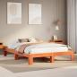Preview: ARDEBO.de - Massivholzbett ohne Matratze Wachsbraun 140x190 cm Kiefernholz