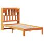 Preview: Massivholzbett mit Regal ohne Matratze Wachsbraun 100x200 cm