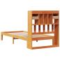 Preview: Massivholzbett mit Regal ohne Matratze Wachsbraun 100x200 cm