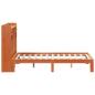 Preview: Massivholzbett mit Regal ohne Matratze Wachsbraun 140x190 cm