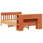 Preview: Massivholzbett mit Regal ohne Matratze Wachsbraun 150x200 cm