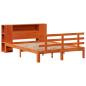Preview: Massivholzbett mit Regal ohne Matratze Wachsbraun 150x200 cm