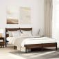 Preview: ARDEBO.de - Bettgestell ohne Matratze Braun Eiche 137x190 cm Holzwerkstoff