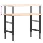 Preview: Werkbank 100x60x(73-99,5) cm Massivholz Eiche Rechteckig