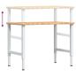 Preview: ARDEBO.de - Werkbank Hellbraun 100x60x(71,5-98) cm Massivholz Eiche