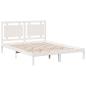 Preview: Massivholzbett Extra Lang ohne Matratze Weiß 140x210 cm