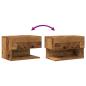 Preview: Wand-Nachttisch Altholz-Optik