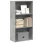Preview: ARDEBO.de - Bücherregal Betongrau 60x30x114 cm Holzwerkstoff