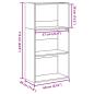 Preview: Bücherregal Betongrau 60x30x114 cm Holzwerkstoff