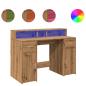 Preview: LED-Schreibtisch Artisan-Eiche 120x55x91 cm Holzwerkstoff
