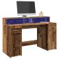 Preview: ARDEBO.de - LED-Schreibtisch Altholz-Optik 140x55x91 cm Holzwerkstoff
