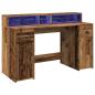 Preview: LED-Schreibtisch Altholz-Optik 140x55x91 cm Holzwerkstoff