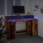 Preview: LED-Schreibtisch Altholz-Optik 140x55x91 cm Holzwerkstoff