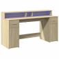 Preview: LED-Schreibtisch Sonoma-Eiche 160x55x91 cm Holzwerkstoff