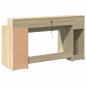 Preview: LED-Schreibtisch Sonoma-Eiche 160x55x91 cm Holzwerkstoff