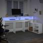 Preview: LED-Schreibtisch Weiß 200x104x91 cm Holzwerkstoff