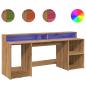 Preview: LED-Schreibtisch Artisan-Eiche 200x55x91 Holzwerkstoff