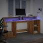 Preview: LED-Schreibtisch Artisan-Eiche 200x55x91 Holzwerkstoff