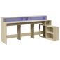 Preview: LED-Schreibtisch Sonoma-Eiche 200x104x91 cm Holzwerkstoff