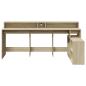 Preview: LED-Schreibtisch Sonoma-Eiche 200x104x91 cm Holzwerkstoff